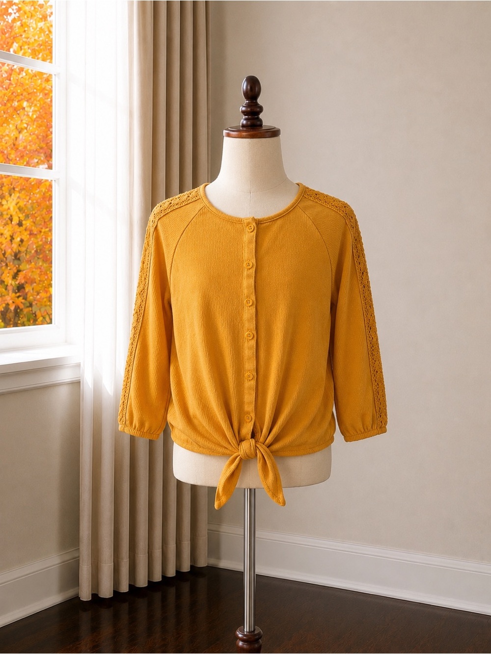 OshKosh B'gosh Mustard Yellow Tie-Front Cardigan